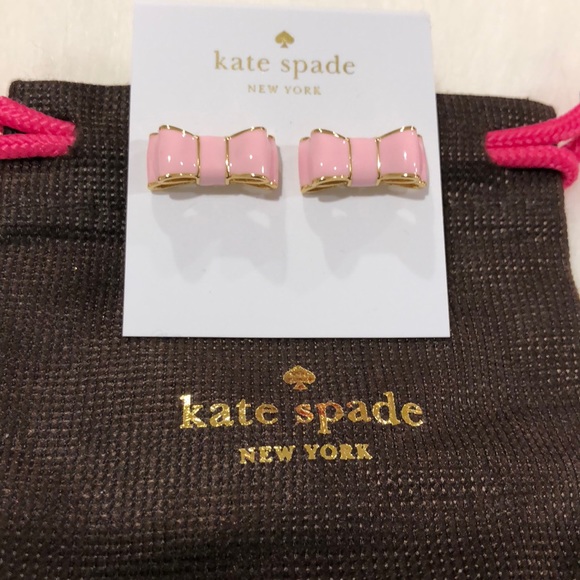 kate spade Jewelry - Kate Spade Pink “Moon River” Bow Earrings - NWT